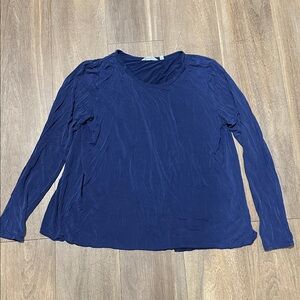 Athleta Ciao Bella Long Sleeve Split Back Top In Blue Size XL